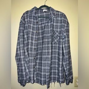 Iron Willed Grey Oversized Woven Flannel